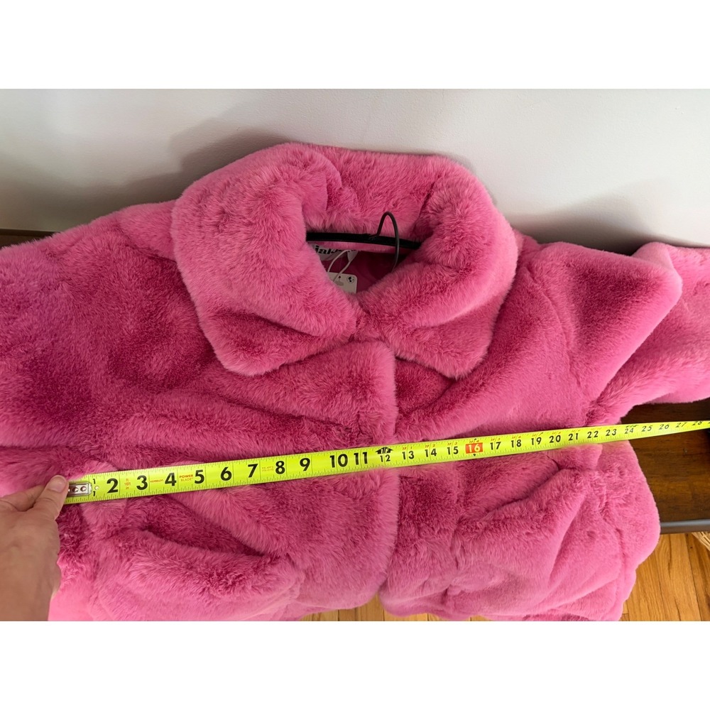 Jakke Traci cropped faux fur coat bubblegum pink size 8 Free People NWT - Picture 9 of 9
